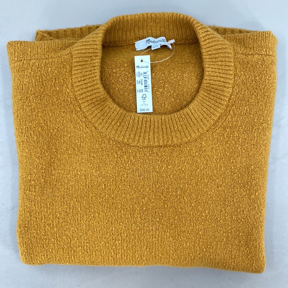 Madewell Crew Neck Mustard Pullover Fall Classic Sweater Size XXL NWT - Picture 6 of 10